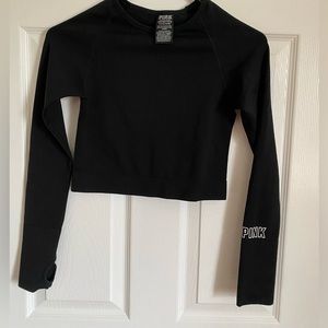 Pink Victoria Secret Blank Stretch Knit Crop Top size small
